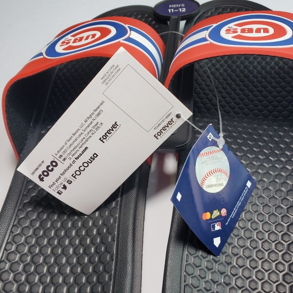 FOCO Chicago Cubs Stripe Raised Slide Sandals Men size 11-12 - Picture 5 of 9